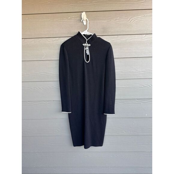 santana knit dress vintage Adolfo rust Santana knit sweater maxi dress 70s hong kong vintage
